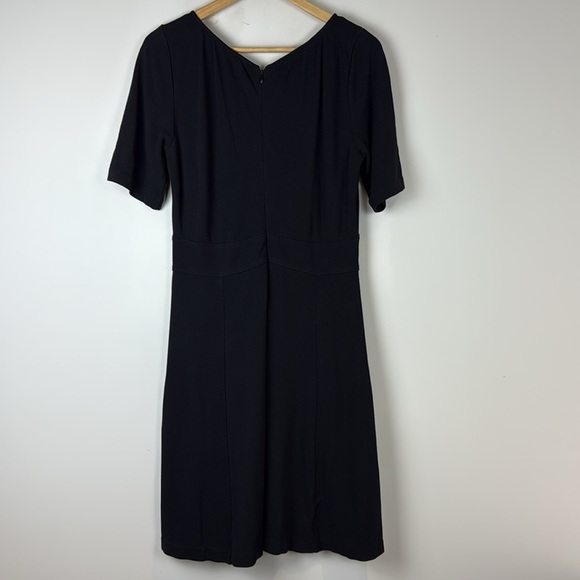 J. Crew Black V-Neck A-Line Midi Dress Size 6 - Picture 2 of 6